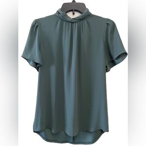 AnnTaylor MockNeck Puff Short sleeves Blouse